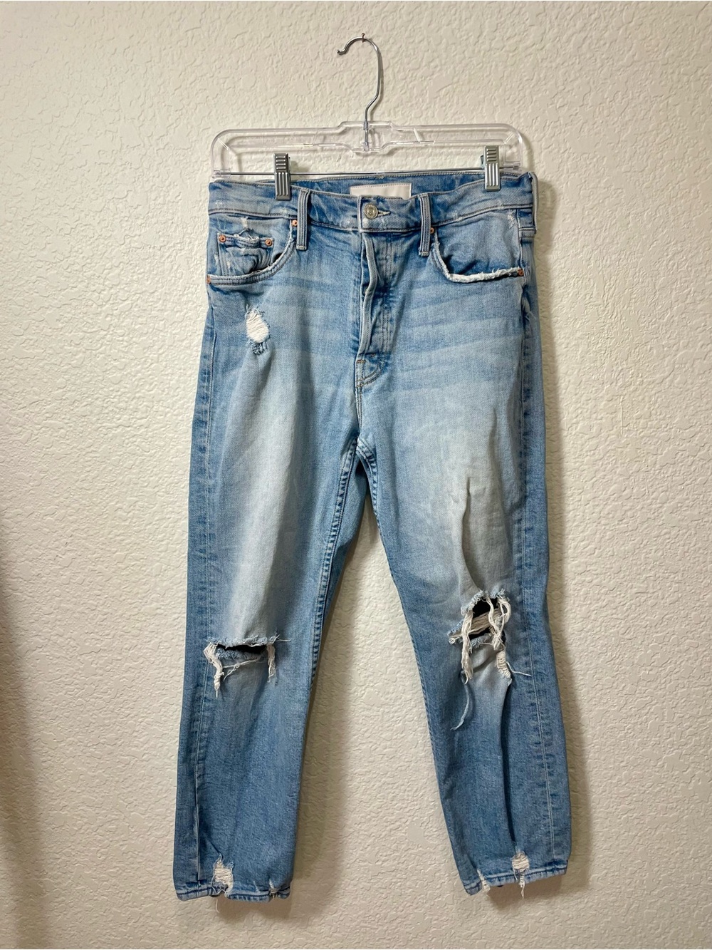 MOTHER The Tomcat The Confession Distressed Straight Leg Ankle Jeans Size 29